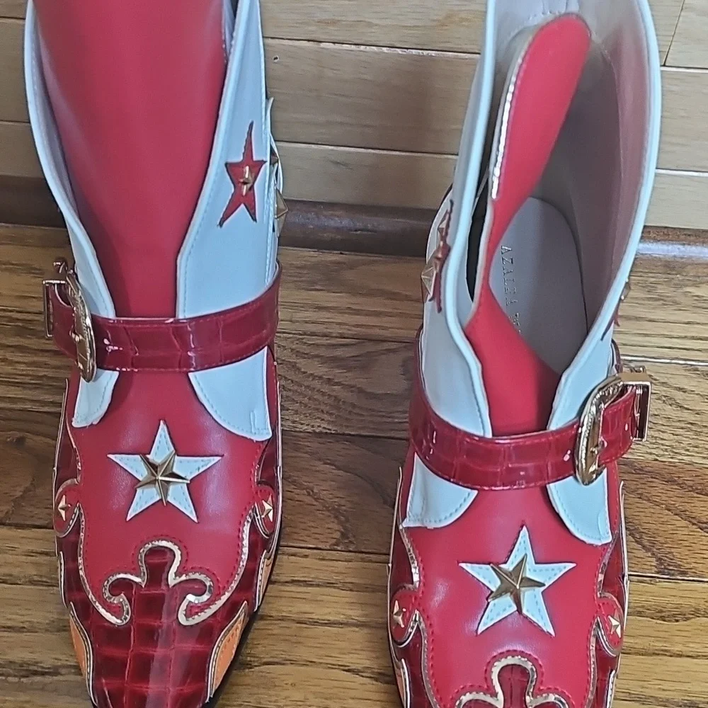 Azalea Wang Multi Colored Studded Cowboy Boot - Picture 3 of 6